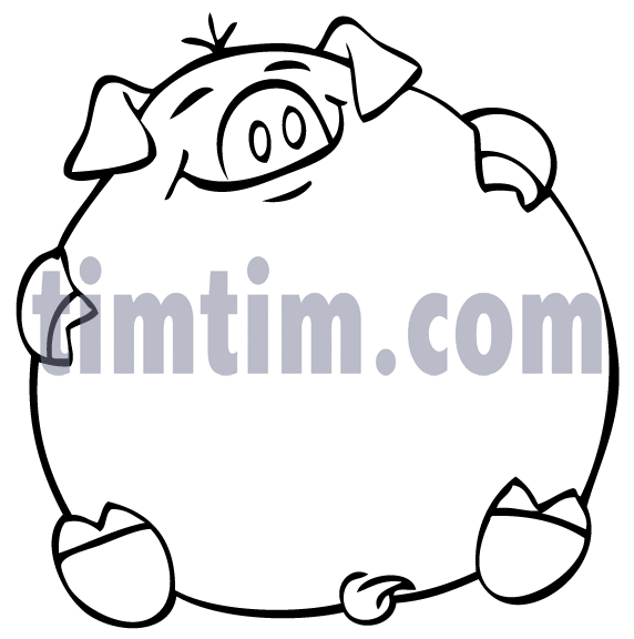 572x576 Free Drawing Of Pig Fat Bw From The Category Farm Animals Ranch