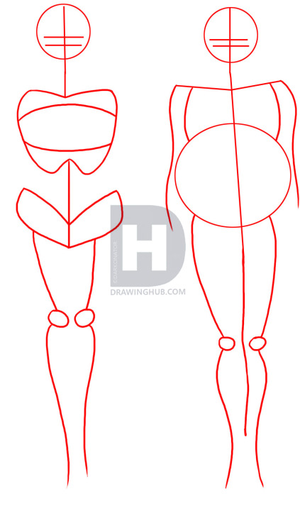 423x720 How To Draw Fat People, Step