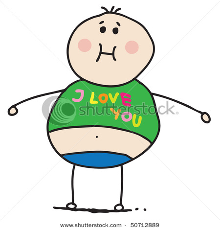 450x470 Vector Clip Art Picture Of A Fat Boy In A Cartoon Drawing