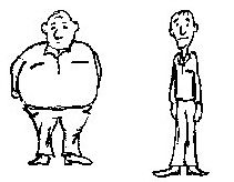 211x164 Fat And Thin Boy Clipart Black And White