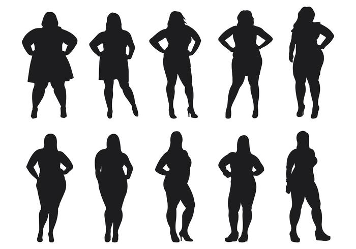 700x490 Fat Women Silhouettes Vector