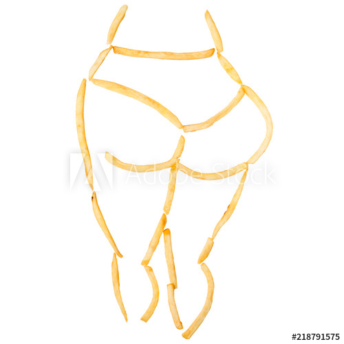 500x500 Silhouette Of A Fat Woman Rear View Made With Slices Of French