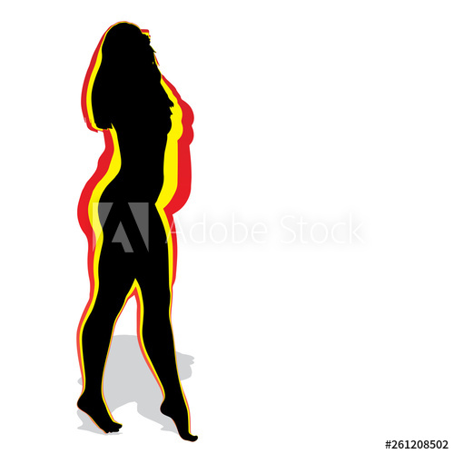 500x500 Vector Conceptual Fat Overweight Obese Female Vs Slim Fit Healthy
