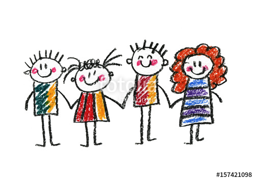 500x354 Kids Drawing Happy Family Mother, Father, Sister, Brother Boy