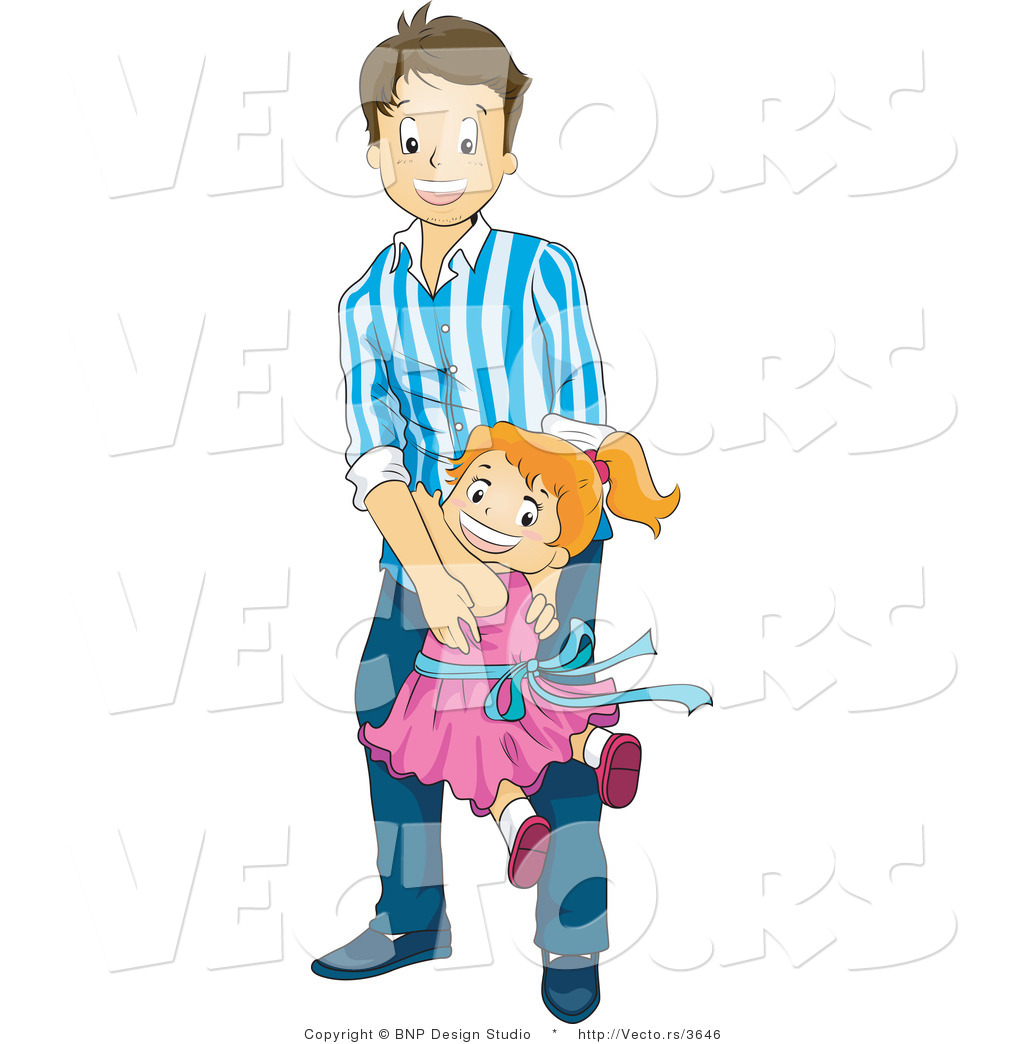 1024x1044 Vector Of Happy Daughter Running And Jumping On Her Dad
