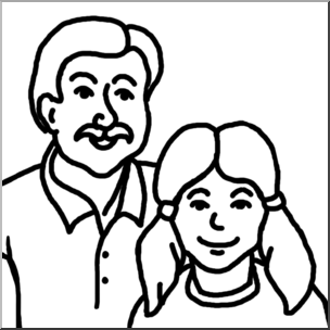 304x304 Clip Art Father And Daughter Bampw Abcteach