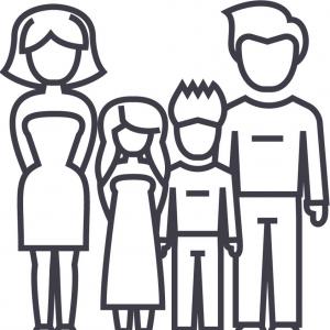 300x300 Continuous One Line Drawing Happy Family Father And Mother Kissing