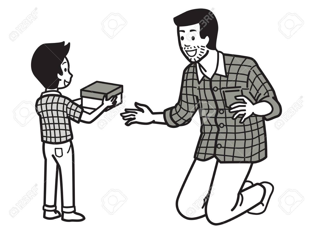 1300x975 Father And Son Clipart Black And White