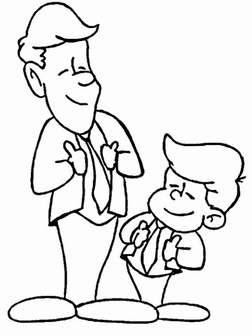 520x693 Father Drawing Son For Free Download