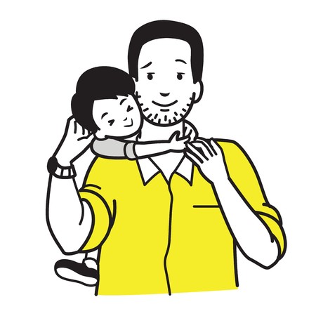 450x450 Vector Of Son Hugging His Dad Around