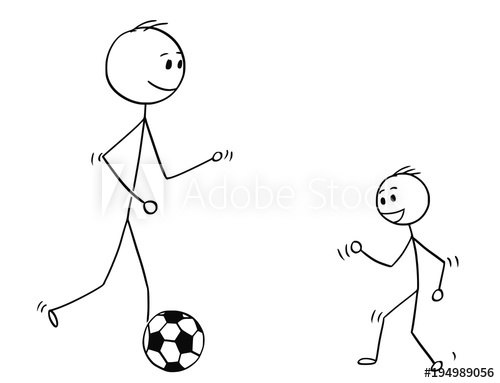 500x383 Cartoon Stick Man Drawing Conceptual Illustration Of Father Or Dad