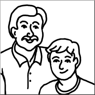 304x304 Clip Art Father And Son Bampw Abcteach