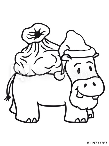 375x500 Father Christmas Santa Claus Hat Sack Winter Gifts Nicholas Comic