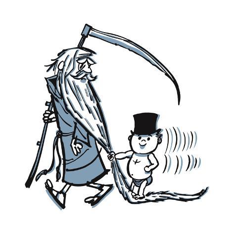 473x473 Father Time And Baby New Year Art