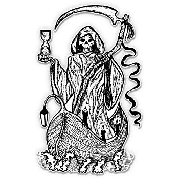 350x350 Magnet Father Time Grim Reaper Hourglass