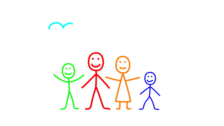 852x480 Animation Of Drawing Family