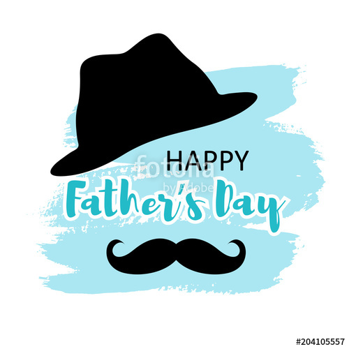 500x500 Vector Illustration Happy Father's Day Card On Hand Draw Splodge