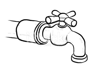 400x300 Faucet Cartoon Sketch Premium Clipart