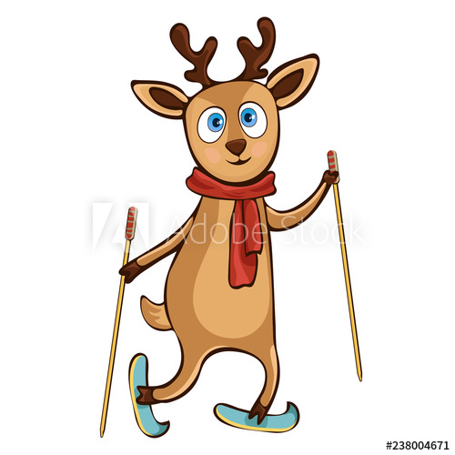 500x500 Deer Hand Drawing, Cartoon Character, Vector Illustration