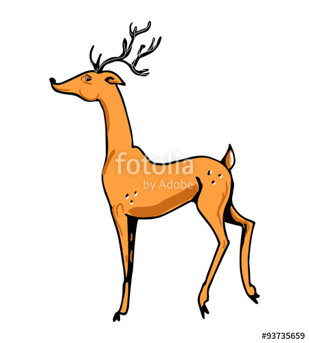 450x500 fawn is a simple freehand drawing stock image and royalty free