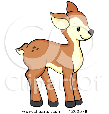 450x470 cartoon of a cute deer fawn