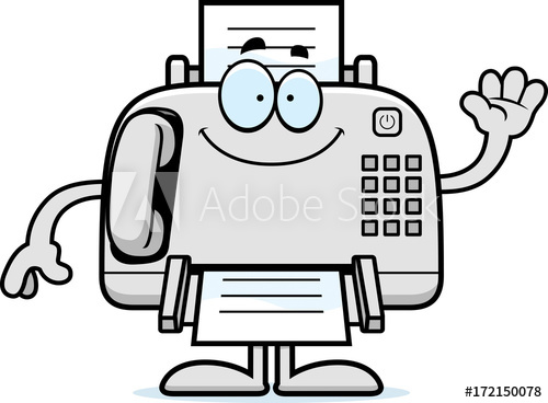 500x368 Cartoon Fax Machine Waving