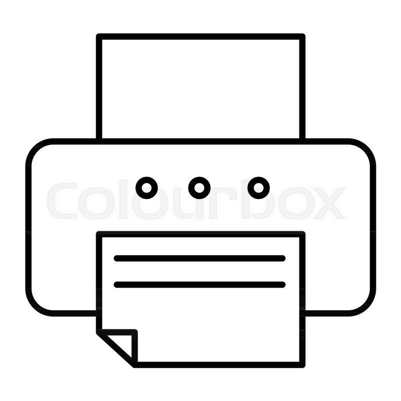 800x800 Printer Thin Line Icon Fax Vector Stock Vector Colourbox