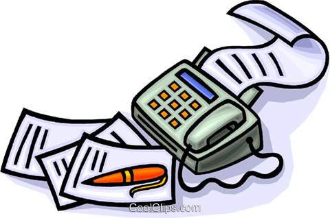 480x318 Fax Machine With Pen And Paper Royalty Free Vector Clip Art