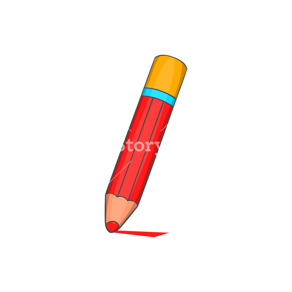 1000x1000 Pencil Icon In Cartoon Style Isolated On White Background Drawing