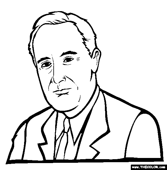 554x565 Franklin D Roosevelt Online Coloring Page