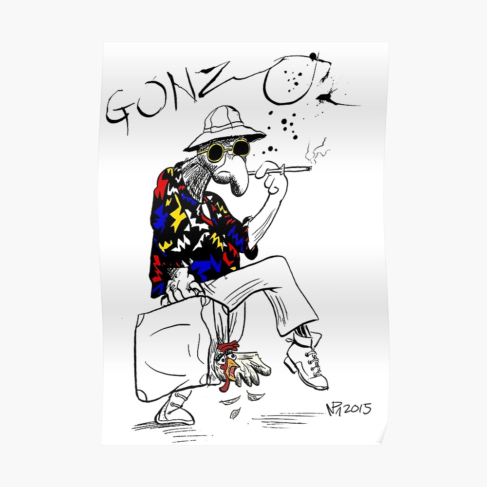 1000x1000 Gonzo Fear And Loathing In Las Vegas Parody Metal Print
