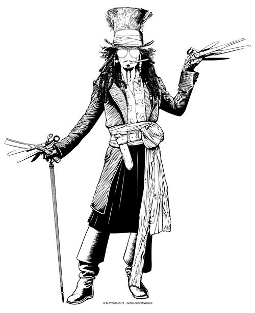 500x615 Johnny Depp Includes Props And Costume Elements From Alice