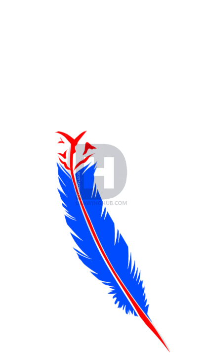 417x720 How To Draw A Black Feather, Black Feather Tattoo, Step