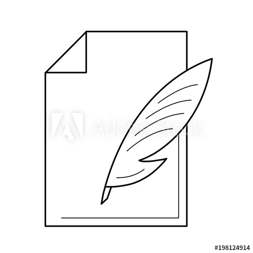 500x500 Write Document Vector Line Icon Isolated On White Background