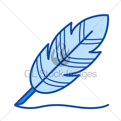 500x500 Writing Feather Line Icon Gl Stock Images