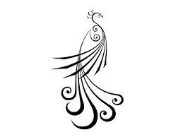 259x194 Peacock Line Drawing