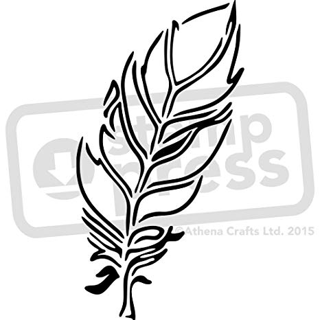 466x466 'feather Outline' Wall Stencil Template