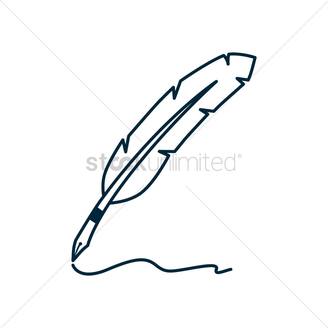 1300x1300 Feather Pen Vector Image