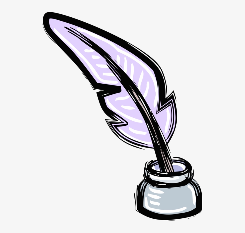 820x780 Vector Illustration Of Feather Quill Pen And Ink Well