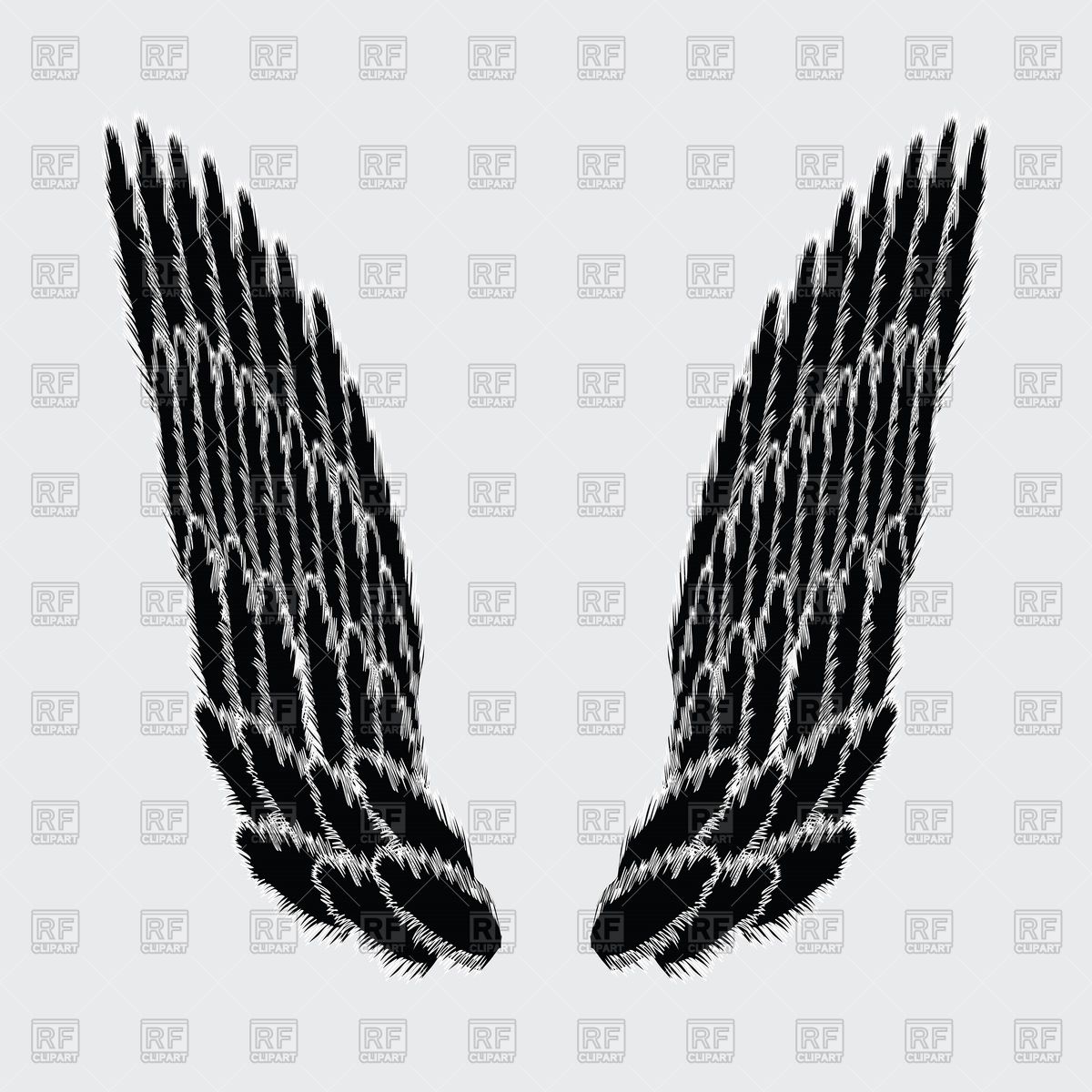 1200x1200 Ink Drawing Wings Vector Image Of Icons And Emblems
