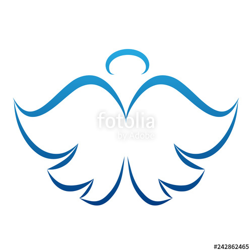 500x500 Angel Wings Drawing Vector Illustration Winged Angelic Tattoo