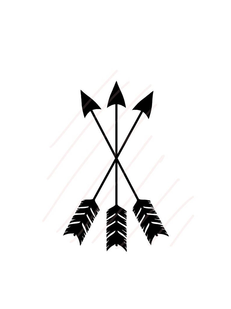 794x1059 Three Crossing Sharp Arrows With Feather Vector Hand Drawing Etsy