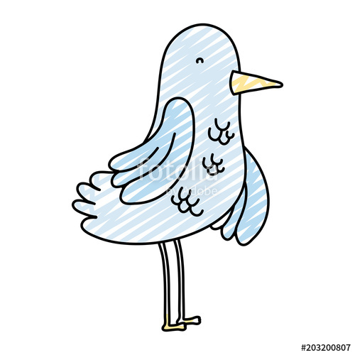 500x500 Doodle Beauty Bird Animal With Wings And Feather Stock Image