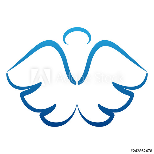 500x500 Angel Wings Drawing Vector Illustration Winged Angelic Tattoo