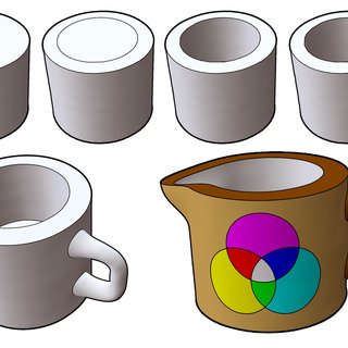 320x320 Cup Modeled Using Feature Drawing, Extrusion, Deformation