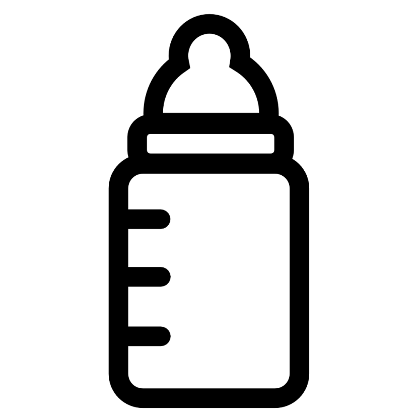 830x830 Feeding Bottle Clipart Black And White