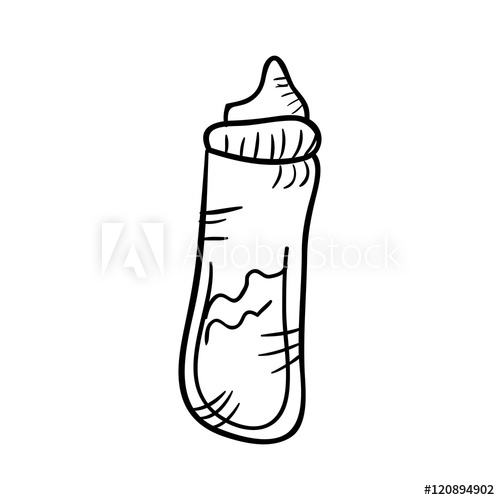 500x500 Baby Pacifier Bottle Feeding Element Draw Design Vector