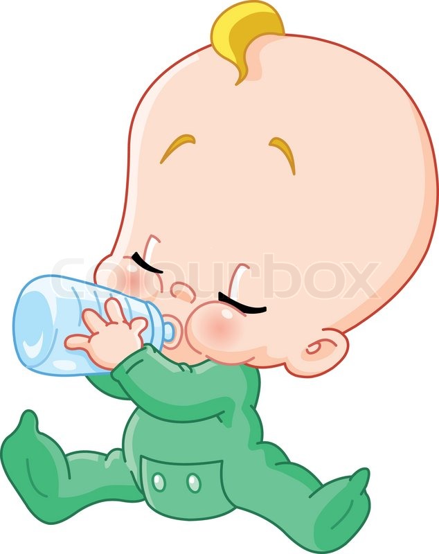 634x800 Baby Drinking Bottle Stock Vector Colourbox