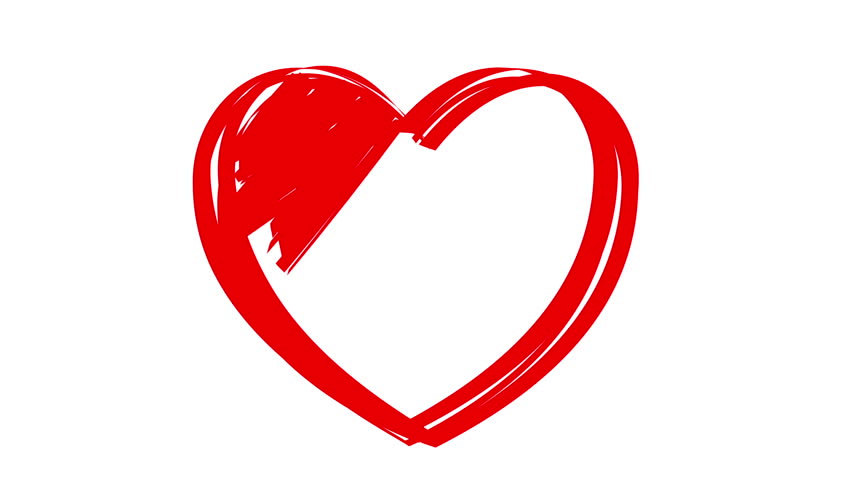 852x480 Drawing Heart, Animation Of Your Stock Footage Video
