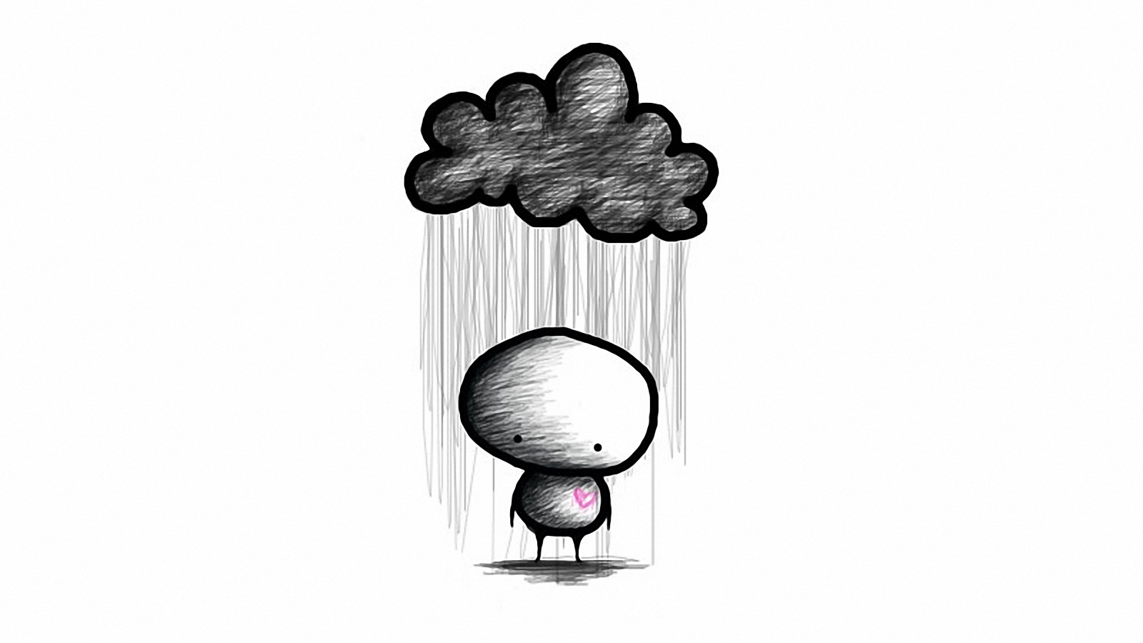 1600x900 Download Wallpaper Drawing, Love, Feelings, Heart